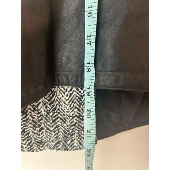 Theory Joean Herringbone Lamb Leather Trim Moto Jacket 2 Grey Black Biker - Picture 11 of 11